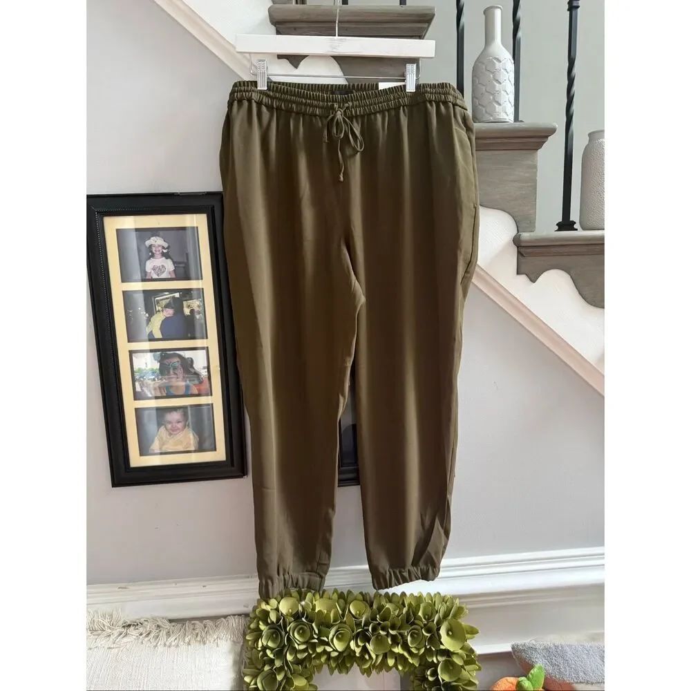 Express Dark Olive Green Jogger Style Pull On Pants sz XL NWT
